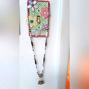 Boho handmade, beaded, jingle, unisex necklace.